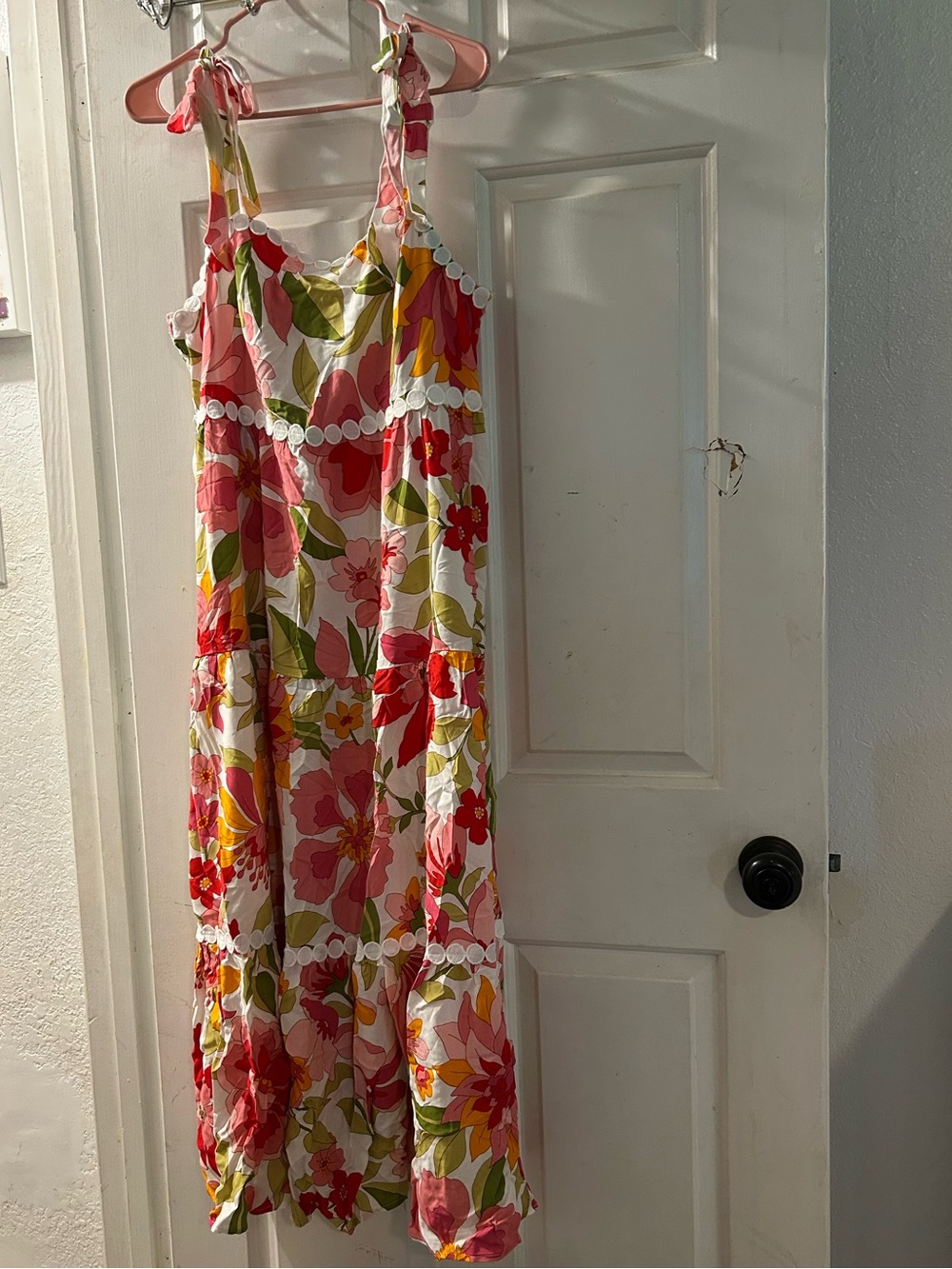 Indigo Rein Floral Tie-Shoulder Maxi Dress in Pink, Red, Green, Yellow